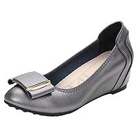 Women Hidden Wedge Loafers Slip on Shoes Low Heel Dressy Pumps