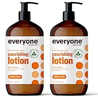 Everyone Nourishing Hand and Body Lotion, 32 Ounce (Pack of 2), Citrus and Mint, Plant-Based Lotion with Pure Essential Oils, Coconut Oil, Aloe Vera and Vitamin E