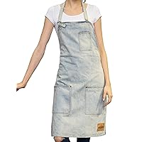 Chef Apron with Pockets, Denim Kitchen Apron for Men Women, Gift for Women and Men, Mom and Dad