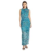 Donna Morgan Women's Plus Size Side Pleat Maxi Dress with Gathered Neck and Asymmetric Shoulders, Party Event Guest of