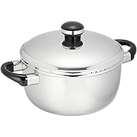 Miyazaki Seisakusho OJ-7M Objet Two-Handled Pot, 8.7 inches (22 cm), Sauce Pot, Made in Japan, Induction Compatible, Lightweight