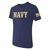 United States Naval Academy Navy Block, Flag Sleeve Triblend T Shirt