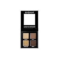 Sigma Beauty Quad Eyeshadow Palette – Makeup Eyeshadow Quad with a Buttery Soft Formula and Buildable, Blendable Shades for a Flawless Eye Look, Designed for All Day Wear (Crème Brûlée)