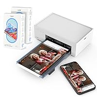 Liene 4x6'' Photo Printer Bundle (100 pcs +3 Ink Cartridges), Wi-Fi Picture Printer for iPhone, Android, Smartphone, Computer, Dye-Sublimation, Portable for Home Use