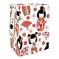 Laundry Hamper Cute Japanese Dolls Kokeshi Pattern Collapsible Laundry Baskets Firm Washing Bin Clothes Storage Organization for Bathroom Bedroom Dorm