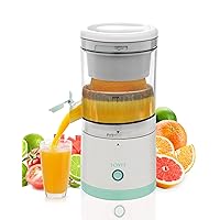 JOYIT Orange Juice Squeezer – USB Rechargeable Electric Citrus Juicer, Wireless Portable Orange Juice Machine, Premium Electric Juicer for Lemon Tomato Grape Watermelon (White)