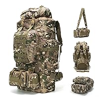 100L Camping Hiking Backpack,Molle military Tactical rucksack backpack,Waterproof Lightweight Hiking Backpack (CP Camo)