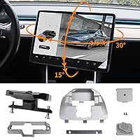 Bomely Fit 2017-2023 Tesla Model 3 Model Y Screen Swivel Mount Center Console Navigation Original Silver Screen Rotating Holder for Model Y Model 3 2022 Accessories (Upgrade-Four Directions)