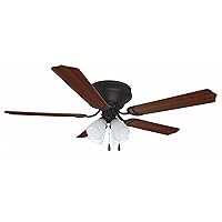 SCH52ORB5L Schuster Collection 52-Inch Ceiling Five Reversible Cherry/Mahogany Blades and Four LED Light kit with Frosted Glass, Fan Body: Oil Rubbed Bronze