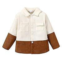 Stuff Coat Toddler Boys Girls Long Sleeve Patchwork T Shirt Coat Tops Clothes With Pocket Winter Coats