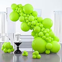 PartyWoo Lime Green Balloons, 127 pcs Lime Balloons Different Sizes Pack of 36 Inch 18 Inch 12 Inch 10 Inch 5 Inch Yellowish Green Balloons for Balloon Garland or Arch as Party Decorations, Green-Y6