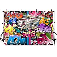 MEHOFOTO Photography Backdrops Music Hip Hop 90s Themed Graffiti Radio Party Decoration Photo Studio Booth Background 7x5ft