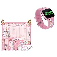 ATHENA FUTURES Potty Training Count Down Timer Watch - Princess Pink and Potty Training Chart for Toddlers - Princess Design