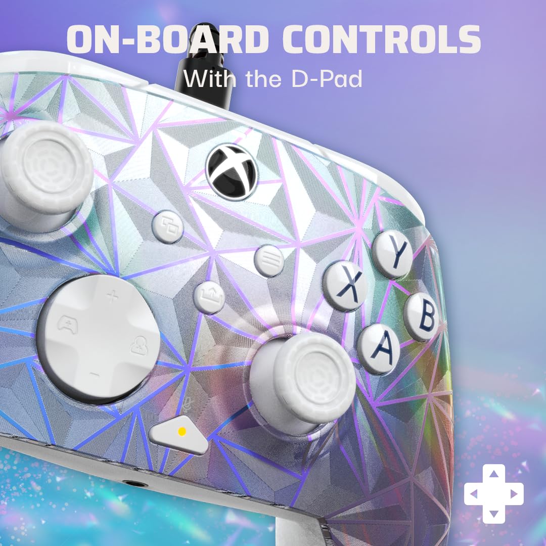 PDP Gaming REMATCH Advanced Wired Controller for Xbox Series X|S/Xbox One/PC, Customizable, App Supported - Frosted Diamond (Amazon Exclusive)