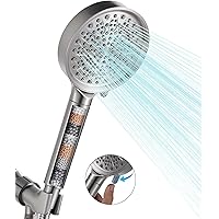 Cobbe Filtered Shower Head with Handheld, 6 Spray Modes, Water Softener Filters - Remove Chlorine, Reduce Dry Skin - Brushed Nickel