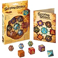 Set of 7 Different Scrying Stones Fantasy Scenario Dice - Includes Bonus Bag!