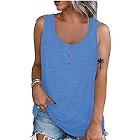 UOFOCO Women's Summer Tank Top Cami Shirts Solid Womens Tops Tees Blouses Sleeveless Casual Loose Low Collar T Shirts