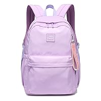 Caran·Y Kids Backpack Girls and Boys Classic School Backpack Light Weight Two Size Multi-pocket L-Purple Suitable for ages 6+ and above（Purple）