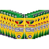 Crayola Colored Pencils Bulk, Kids School Supplies For Teachers, 12 Packs with 12 Colors [Amazon Exclusive]