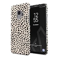 BURGA Phone Case Compatible with Samsung Galaxy S9 - Black Polks Dots Pattern Nude Almond Latte Fashion Cute for Girls Thin Design Durable Hard Shell Plastic Protective Case