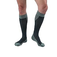 JOBST Sport Knee High 15-20 mmHg Compression Socks, Black/Grey, X-Large