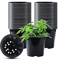 50Pcs Nursery Pots Variety Pack Plastic Pots for Plants,5 inch Seedling Pots with Drainage Holes Indoor Outdoor Flower Pots for Succulent Vegetable Herb