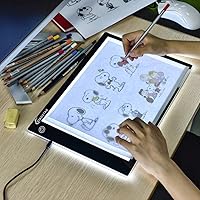 Light Box Drawing Pad, Tracing Board with Type-C Charge Cable and Brightness Adjustable for Artists, AnimationDrawing, Sketching, Animation, X-ray Viewing (A4)