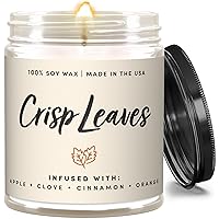 Fall Candles, Crisp Leaves Candle, Autumn Candle, Fall Scented Candles for Home, Farmhouse Fall Decor, Fall Home Decor, Fall Bathroom Decor, Autumn Decor, Falling Leaves Candle - 9oz