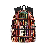 Library Bookshelf Print Backpackfor Adults Stylish Travel,Work,Casual Daypack,Beach Sports Backpack