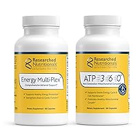 Researched Nutritionals Energy & Adrenal Support Bundle - ATP 360 (90 Capsules) & Energy Multi-Plex (90 Capsules) - Mitochondrial & Cellular Energy Complex, Adrenal Health, Energy & Cognitive Support