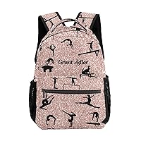 Deven Gym Girl Pink Rose Gliiter Personalized Kids for Boy/Girl Teen Primary School Daypack Travel Bag Bookbag