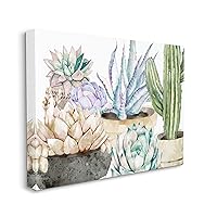 Stupell Industries Chic Indoor Succulents and Cacti Modern Pottery Canvas Wall Art