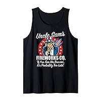 Uncle Sam's Fireworks If You See Me Runnin Funny 4th of July Tank Top