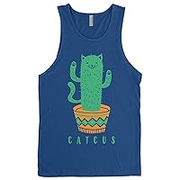 Threadrock Men's Catcus Cat Cactus Plant Tank Top