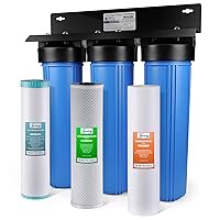 Whole House Water Filter System, Reduces Iron, Manganese, Chlorine, Sediment, Taste, and Odor, 3-Stage Iron Filter Whole House, Model: WGB32BM