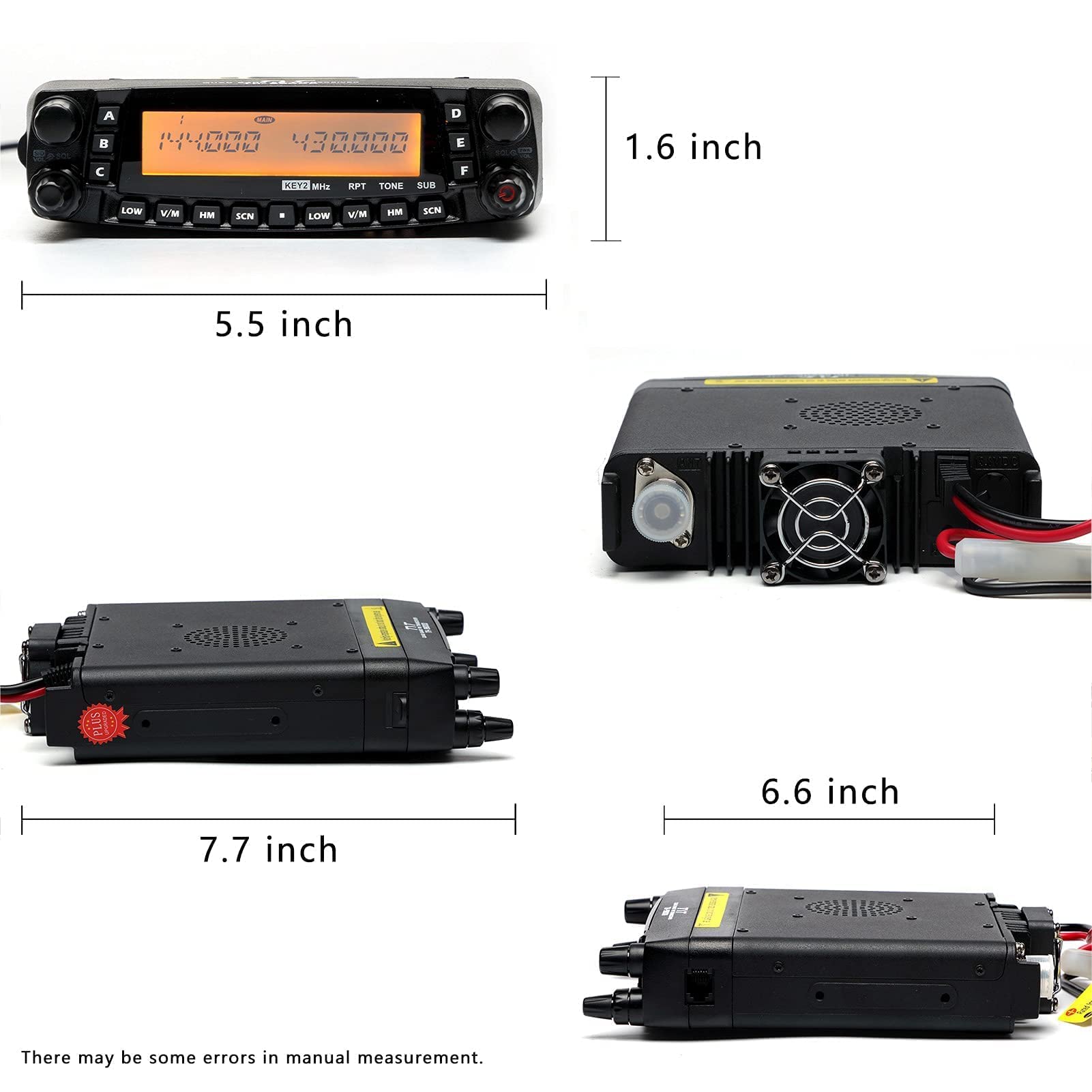 TYT TH-9800D Plus Version Quad Band Cross-Band 50W Mobile Transceiver with Quad Band Mobile Radio Antenna