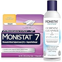 Monistat 7 Day Yeast Infection Treatment for Women, 7 Miconazole Cream Applications with Disposable Applicators + 10 fl oz Boric Acid Feminine Cleanser