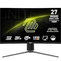 MSI MAG27CQ6PF, 27-inch QHD 2560 x 1440 Computer Monitor, 180Hz, HDMI, 0.5ms, Black