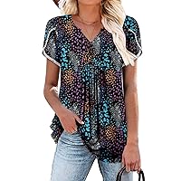BETTE BOUTIK blouses for women petal sleeve tops for women ladies summer tops and blouses 2024 LeopardColor Large