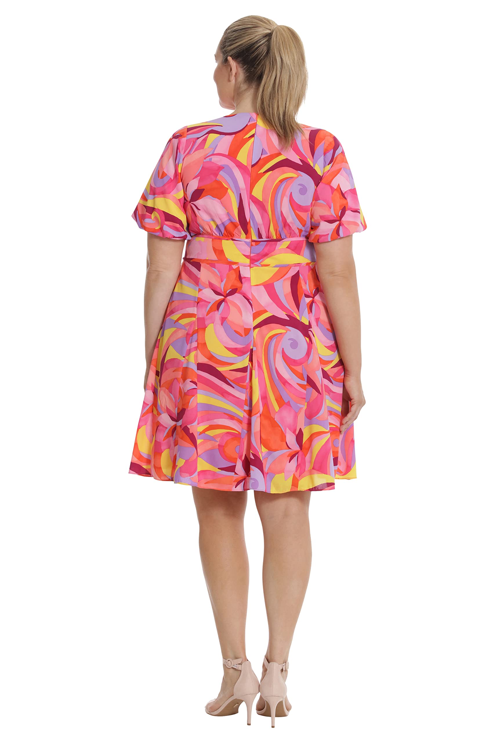Donna Morgan Women's Fun Print Colorful Dress Dressy Casual Day Event Party Date