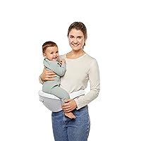 Ergobaby All Carry Positions Baby Carrier Hip Seat with Enhanced Lumbar Support (7-45 Lb), Alta Hip Seat, Pearl Grey