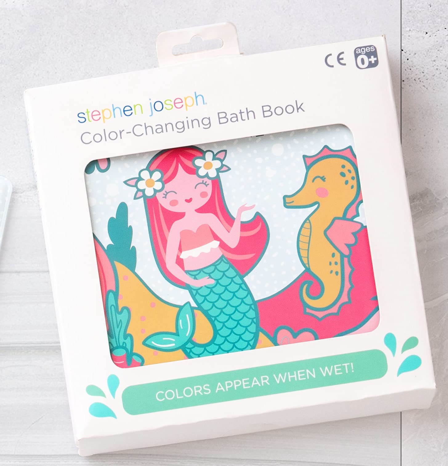 Stephen Joseph, Floating Color Changing Bathtime Book, Toddler Bath Toys, Mermaid