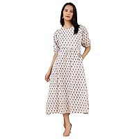 Women's Jaipur Cotton White Dress