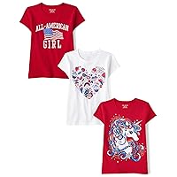 The Children's Place Girls' Holidays Short Sleeve Graphic T-Shirts,multipacks