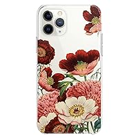 Case Compatible with iPhone 14 13 Pro Max 12 Mini 11 Xs X 8 Plus Xr 7 SE 6s 5 Flexible Silicone Print Floral Nature Women Girls Aster Clear Feminine Roses Slim Flower Soft Design Cute Red