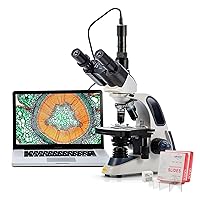 Extended Depth of Field Software Stitching OMAX 5MP Digital 40X-2500X Advanced Oil NA1.25 Darkfield Trinocular Compound LED Microscope with 5.0MP Camera with Measurement 