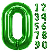 40 inch Green Number 0 Balloon, Giant Large 0 Foil Balloon for Birthdays, Anniversaries, Graduations, Birthday Decorations for Kids