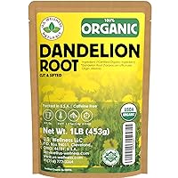 Dandelion Root Tea 1LB (16Oz) | 100% Certified Organic | Loose Dandelion Root Tea (200+ Cups) Cut and Sifted| 100% Raw Albanian Harvest | by U.S. Wellness Naturals