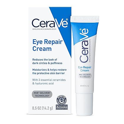 CeraVe Eye Repair Cream | Under Eye Cream for Dark Circles and Puffiness | Suitable for Delicate Skin Under Eye Area | 0.5 Ounce