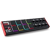 AKAI Professional LPD8 - USB MIDI Controller with 8 Responsive RGB MPC Drum Pads for Mac and PC, 8 Assignable Knobs and Music Production Software,Black
